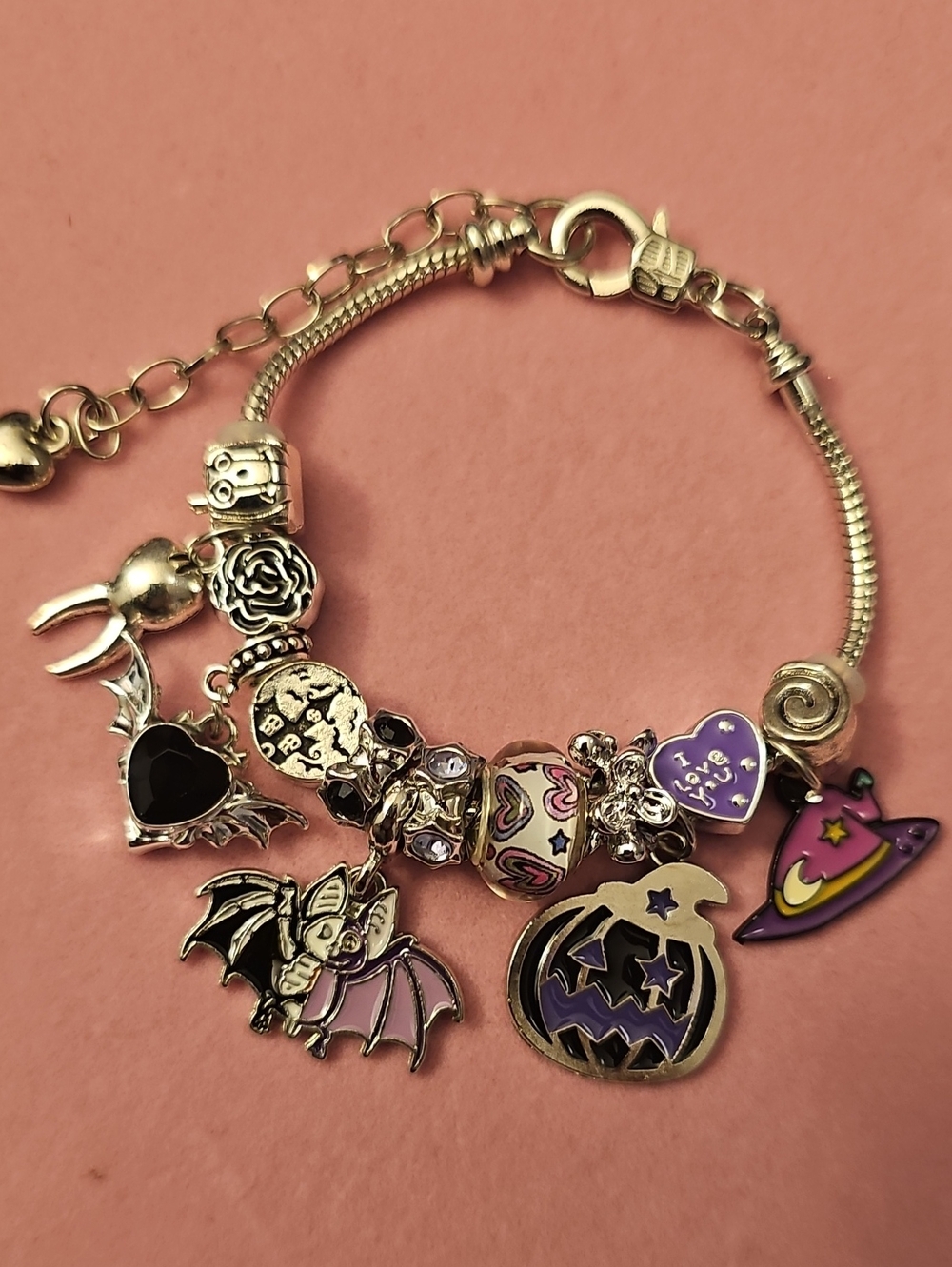 Halloween Charm Bracelet - Purple & Black Women's Jewelry
